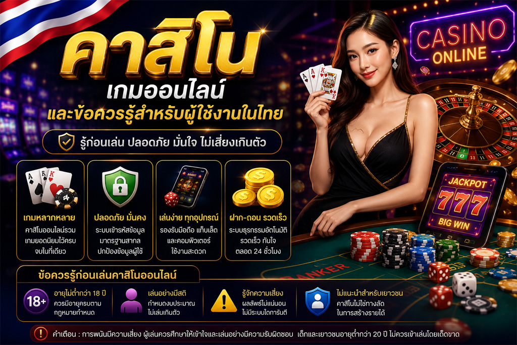 Read more about the article คาสิโน: ทำความเข้าใจเกมออนไลน์และข้อควรรู้สำหรับคนไทย