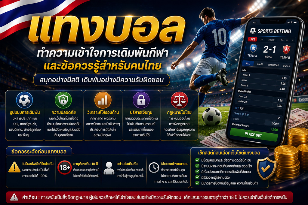Read more about the article แทงบอล: ทำความเข้าใจการเดิมพันกีฬาและข้อควรรู้สำหรับคนไทย