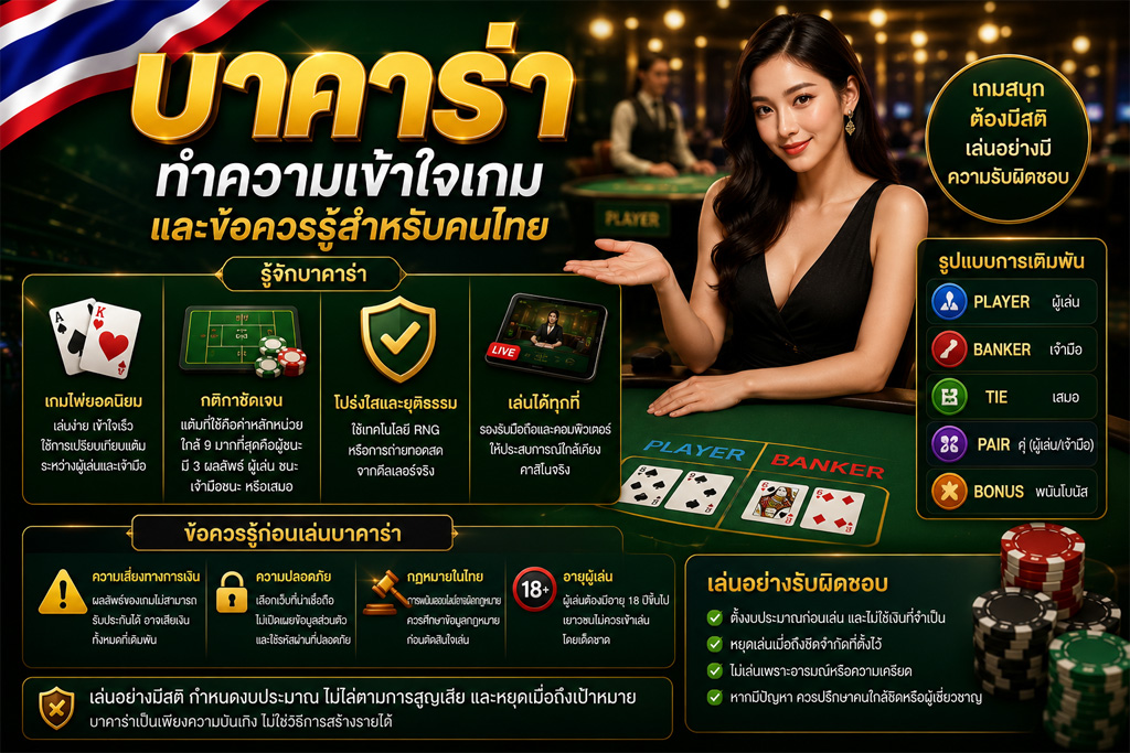 Read more about the article บาคาร่า: ทำความเข้าใจเกมและข้อควรรู้สำหรับคนไทย