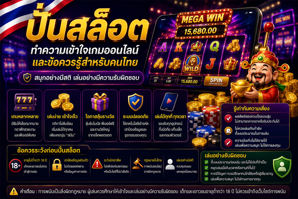 Read more about the article ปั่นสล็อต: ทำความเข้าใจเกมออนไลน์และข้อควรรู้สำหรับคนไทย